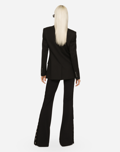 Dolce & Gabbana Black Single-breasted Blazer With Animalier Lining In Nero