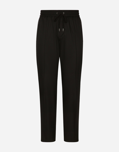 Shop Dolce & Gabbana Light Nylon Jogging Pants In Black