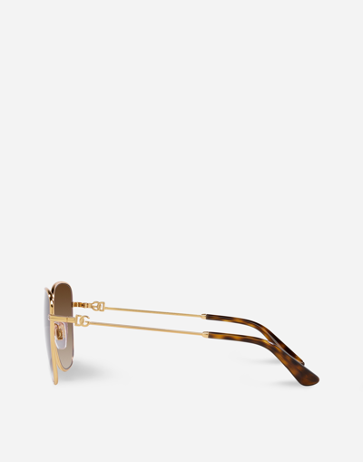 Shop Dolce & Gabbana Dg Light Sunglasses In Gold