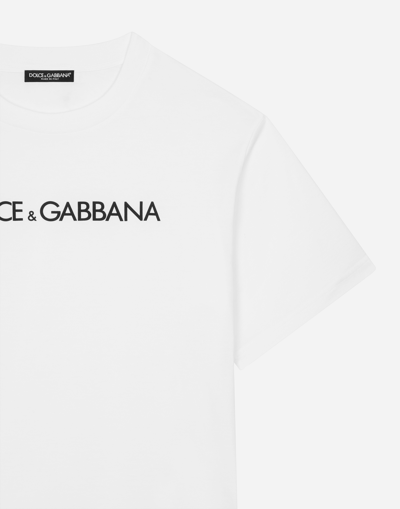 Shop Dolce & Gabbana Jersey T-shirt With “” Print In White