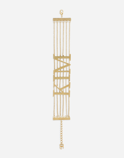 Shop Dolce & Gabbana Semi-rigid “kim” Multi-chain Choker In Gold