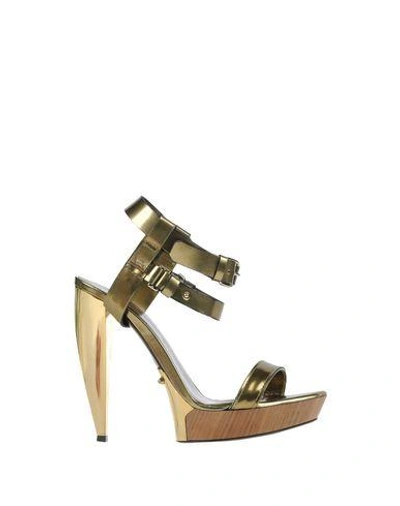 Shop Lanvin Sandals In Gold