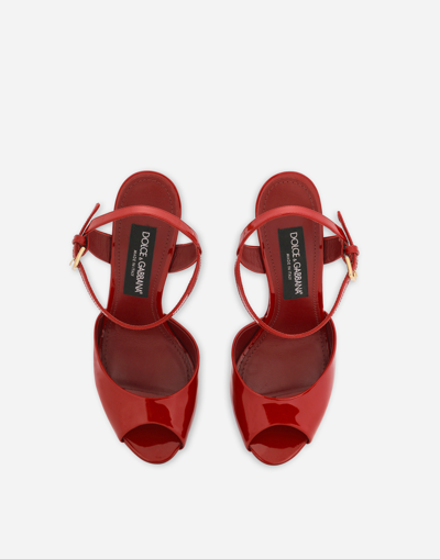 Shop Dolce & Gabbana Patent Leather Wedges In Red