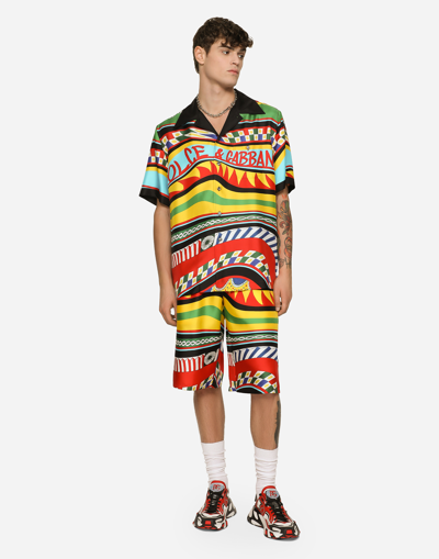 Dolce & Gabbana Carretto-print Silk Shirt In Multicolor