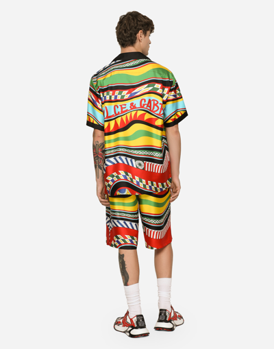 Dolce & Gabbana Carretto-print Silk Shirt In Multicolor