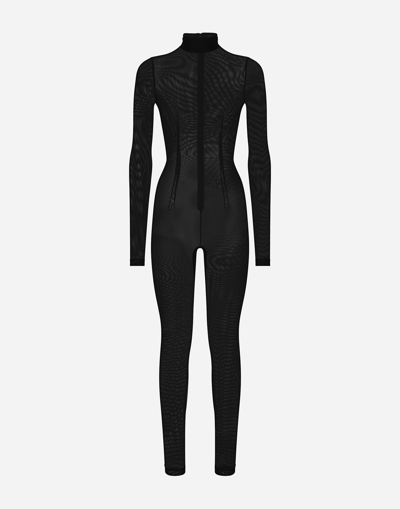 Dolce & Gabbana Transparenter Rollkragenpullover In Nero