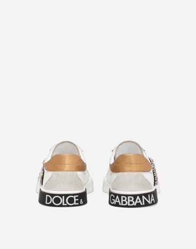 DOLCE & GABBANA PORTOFINO VINTAGE CALFSKIN SNEAKERS 