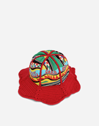 Shop Dolce & Gabbana Multi-colored Crochet Hat In Multicolor