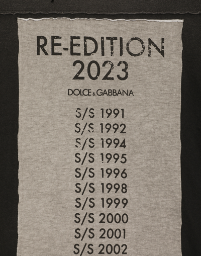 Shop Dolce & Gabbana Cotton Round-neck T-shirt With Re-edition Patch In Multicolor