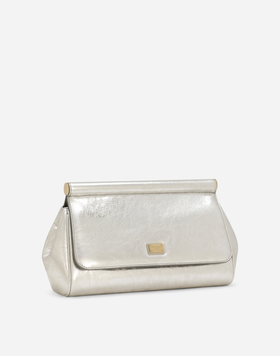 Shop Dolce & Gabbana Sicily Handbag In Silver