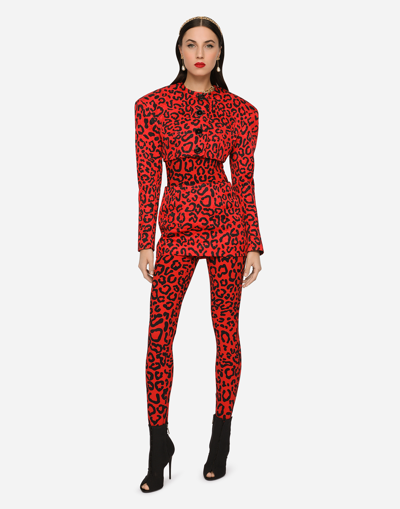 Shop Dolce & Gabbana Leopard-print Brocade Miniskirt In Multicolor