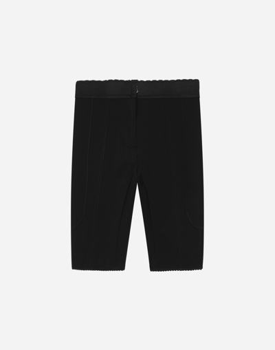Shop Dolce & Gabbana Technical Jersey Cycling Shorts With D&g Label In Black