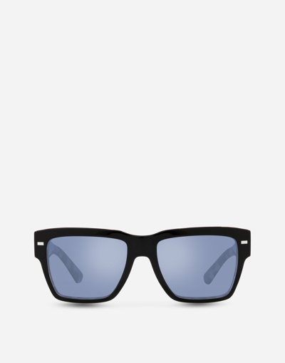 Shop Dolce & Gabbana Lusso Sartoriale Sunglasses In Black On Grey Havana