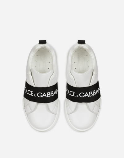 Shop Dolce & Gabbana Calfskin Portofino Slip-on Sneakers In Multicolor