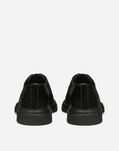 Dolce & Gabbana Patent Leather Derby Shoes In Black