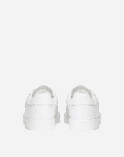 Shop Dolce & Gabbana Calfskin Portofino Light Sneakers In White