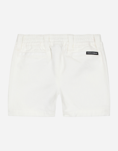 Shop Dolce & Gabbana Garment-dyed Gabardine Shorts In White