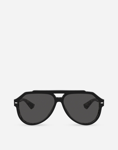 Dolce & Gabbana Sonnenbrille Mit Rundem Gestell In Black