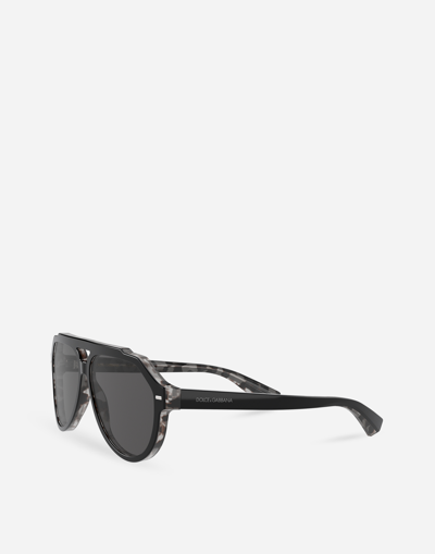 Dolce & Gabbana Sonnenbrille Mit Rundem Gestell In Black