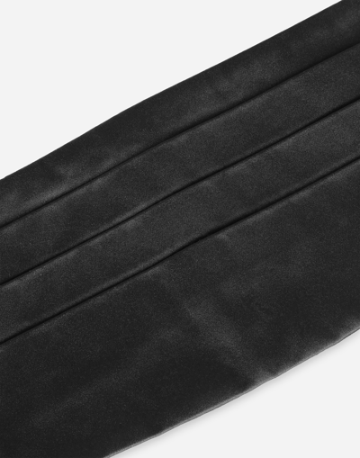 Dolce & Gabbana Silk Smoking Belt In Black