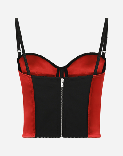 Dolce & Gabbana Satin Corset Top In Red