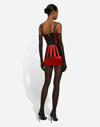 Dolce & Gabbana Satin Corset Top In Red