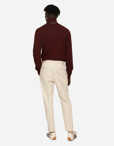 Shop Dolce & Gabbana Cashmere Turtle-neck Sweater In Bordeaux