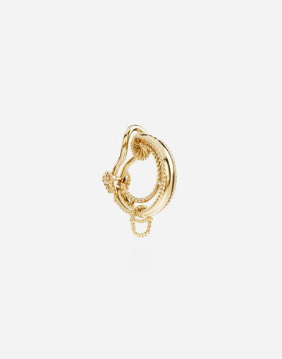 Shop Dolce & Gabbana Rainbow Alphabet Clip-on Earring In Yellow 18kt Gold
