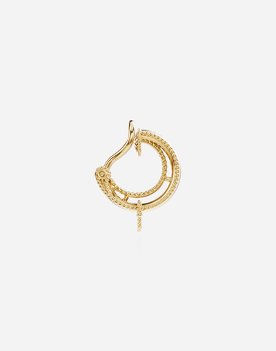 Shop Dolce & Gabbana Rainbow Alphabet Clip-on Earring In Yellow 18kt Gold