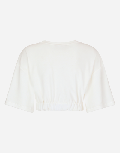 Dolce & Gabbana Chenille Top With Tonal-logo In S9995