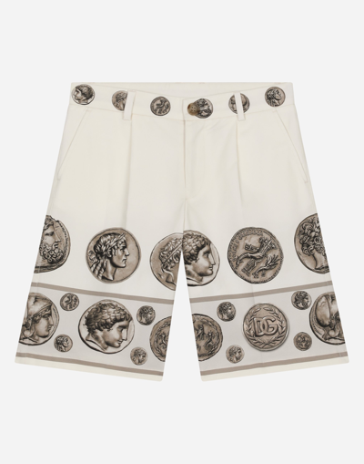 Dolce & Gabbana Kids' Coin-print Bermuda Shorts In Neutrals