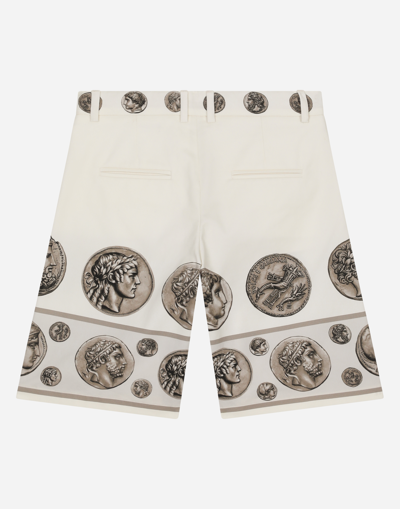 Shop Dolce & Gabbana Coin-print Drill Shorts In White