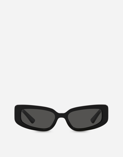 Dolce & Gabbana Interlocking Dg Acetate Cat-eye Sunglasses In Schwarz