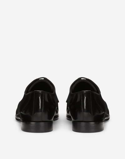 Dolce & Gabbana Calfskin Derby Shoes In Black
