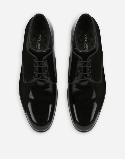 Dolce & Gabbana Calfskin Derby Shoes In Black