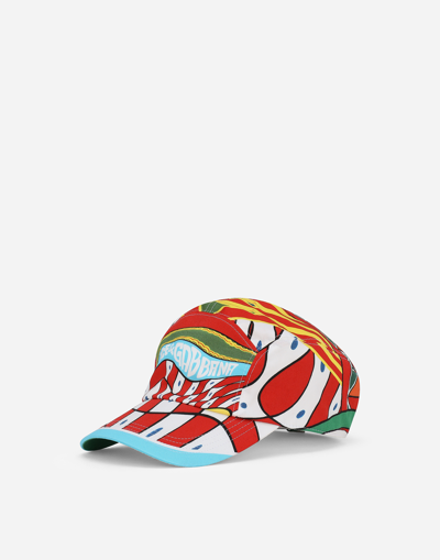 Dolce & Gabbana Carretto Print Baseball Cap In Carrett Of Azzurro
