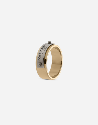 Shop Dolce & Gabbana Ring With Dolce&gabbana Tag In Gold