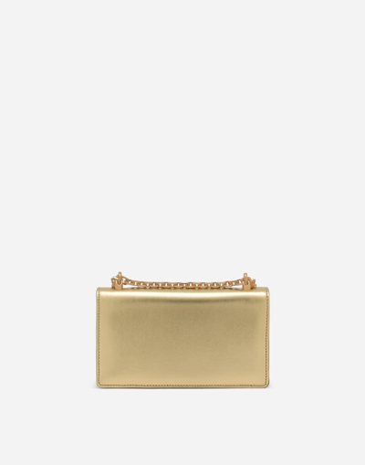 Shop Dolce & Gabbana Dg Girls Phone Bag In Nappa Mordore Leather In Gold