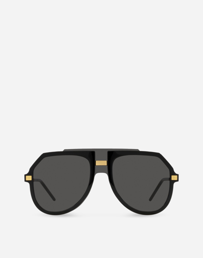 Dolce & Gabbana Lusso Sartoriale Pilot-frame Sunglasses In Black