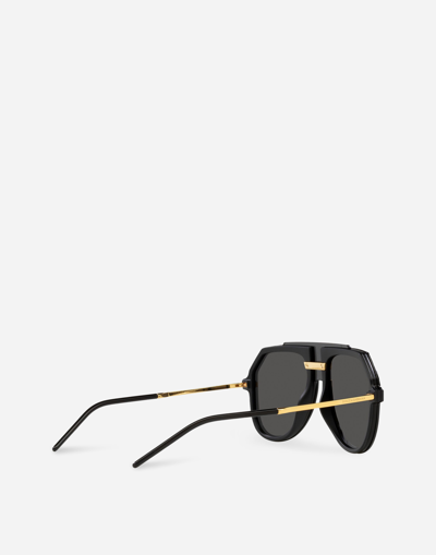 Shop Dolce & Gabbana Lusso Sartoriale Sunglasses In Black