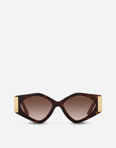 Dolce & Gabbana Tortoiseshell Round-frame Sunglasses In Hanava On Carretto
