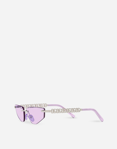 Shop Dolce & Gabbana Dg Essentials Sunglasses In Lilac