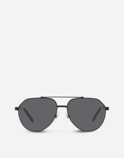 Shop Dolce & Gabbana Gros Grain Sunglasses In Matte Black