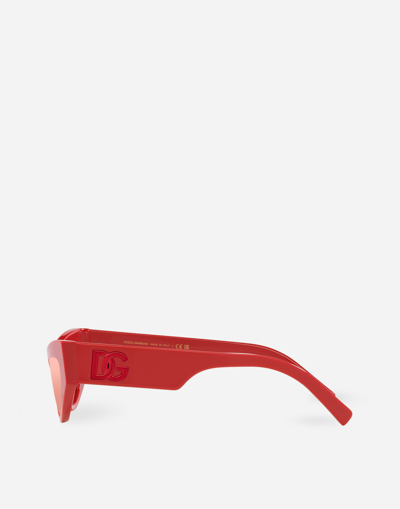 Shop Dolce & Gabbana Dg Logo Sunglasses In Red