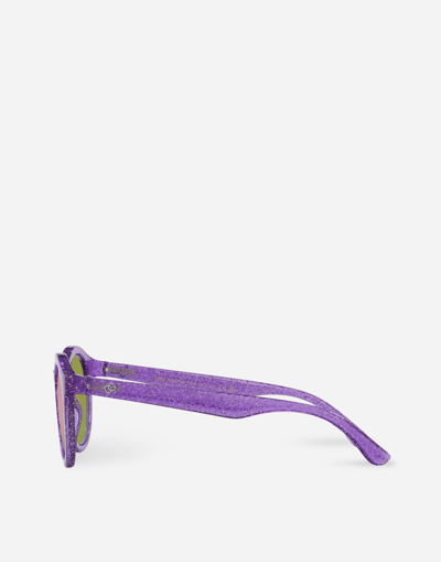 Shop Dolce & Gabbana New Pattern Sunglasses In Purple