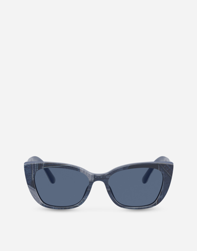 Shop Dolce & Gabbana Denim Patchwork Sunglasses