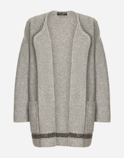 Dolce & Gabbana Logo Plaque Oversized Cardigan In Combined_colour