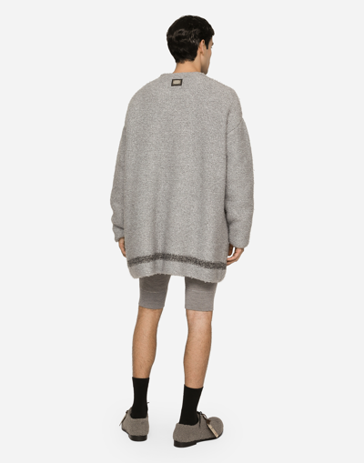 Dolce & Gabbana Logo Plaque Oversized Cardigan In Combined_colour