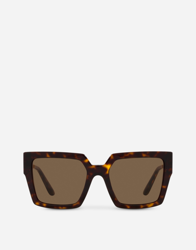 Dolce & Gabbana Tortoiseshell-effect Square-frame Sunglasses In Brown