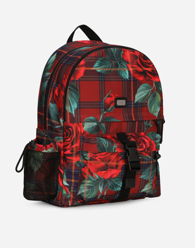 Shop Dolce & Gabbana Printed Nylon Backpack In Red